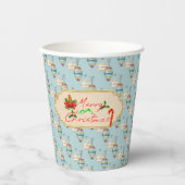 Merry Christmas Paper Cups – Festive Ornament Papieren Bekers (Voorkant)