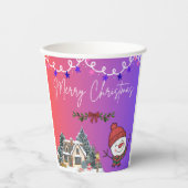 Merry Christmas Paper Cups Papieren Bekers (Voorkant)