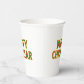 Merry Christmas paper cups Papieren Bekers (Rechts)