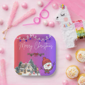 Merry Christmas Paper Plates Papieren Bordje (Feest)