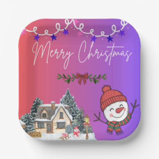 Merry Christmas Paper Plates Papieren Bordje