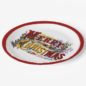 Merry Christmas Paper Plates Papieren Bordje (Gekanteld)