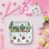 Merry Christmas Paper Plates Papieren Bordje (Feest)