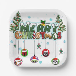 Merry Christmas Paper Plates Papieren Bordje