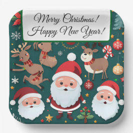 Merry Christmas Paper Plates Papieren Bordje