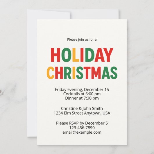Merry Christmas Party Invitation – Fun & Festive  Kaart (Voorkant)