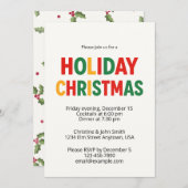 Merry Christmas Party Invitation – Fun & Festive  Kaart (Voorkant / Achterkant)