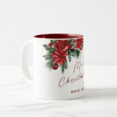 Merry Christmas Party Medewerker Client Gift Tweekleurige Koffiemok (Voorkant links)