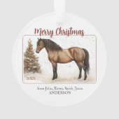 Merry Christmas Paso Horse Waterverf gepersonalise Ornament (achterkant)