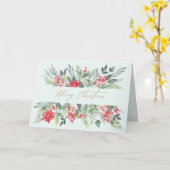 Merry Christmas, pastel watercolours folded Kaart (Gele Bloem)