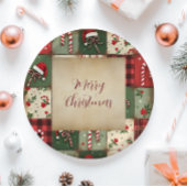 Merry Christmas Patchwork Vakantiepapier Bord