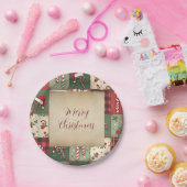 Merry Christmas Patchwork Vakantiepapier Bord (Feest)