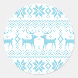 Merry Christmas pattern 1 Ronde Sticker