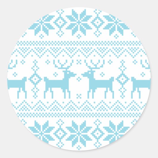 Merry Christmas pattern 1 Ronde Sticker (Voorkant)