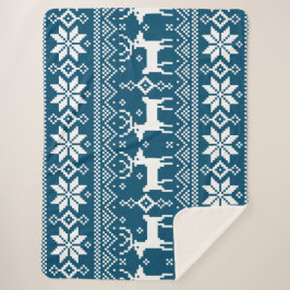 Merry Christmas pattern 1 Sherpa Deken