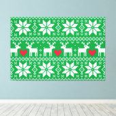 Merry Christmas pattern 2 Canvas Afdruk (Insitu (Houten vloer))