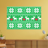 Merry Christmas pattern 2 Canvas Afdruk (Insitu (Woonkamer))
