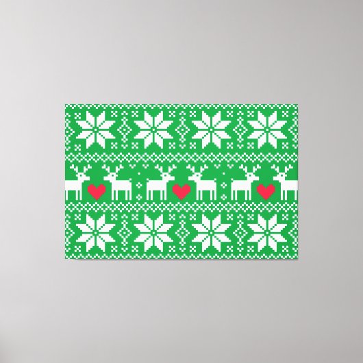 Merry Christmas pattern 2 Canvas Afdruk (Voorkant)
