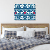 Merry Christmas pattern 2 Canvas Afdruk (Insitu (Slaapkamer))