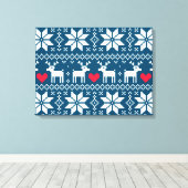 Merry Christmas pattern 2 Canvas Afdruk (Insitu (Houten vloer))