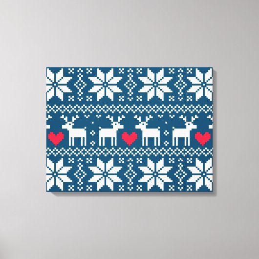 Merry Christmas pattern 2 Canvas Afdruk (Voorkant)