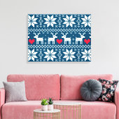 Merry Christmas pattern 2 Canvas Afdruk (Insitu (Woonkamer))