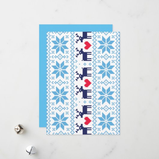 Merry Christmas pattern 2 Feestdagenkaart (Voorkant / Achterkant in situ)