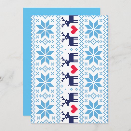 Merry Christmas pattern 2 Feestdagenkaart (Voorkant / Achterkant)