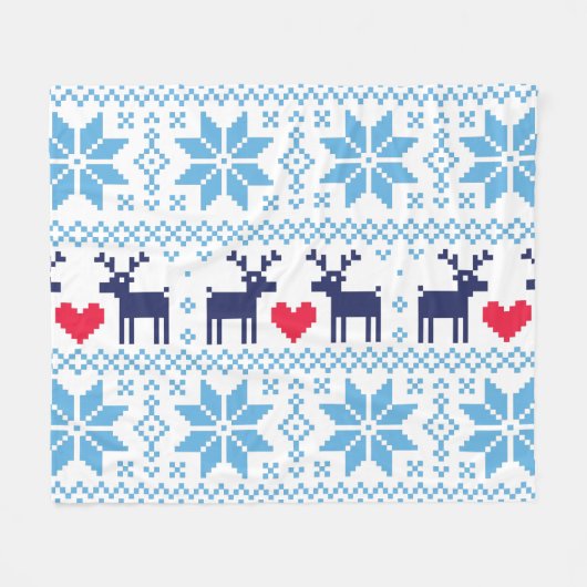 Merry Christmas pattern 2 Fleece Deken (Voorkant (Horizontaal))