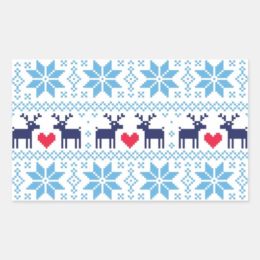 Merry Christmas pattern 2 Rechthoekige Sticker (Voorkant)