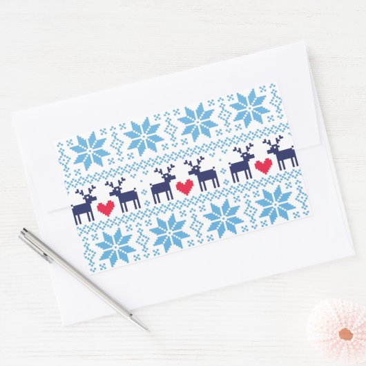 Merry Christmas pattern 2 Rechthoekige Sticker (Envelop)