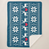 Merry Christmas pattern 2 Sherpa Deken (Voorkant)