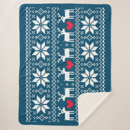Merry Christmas pattern 2 Sherpa Deken