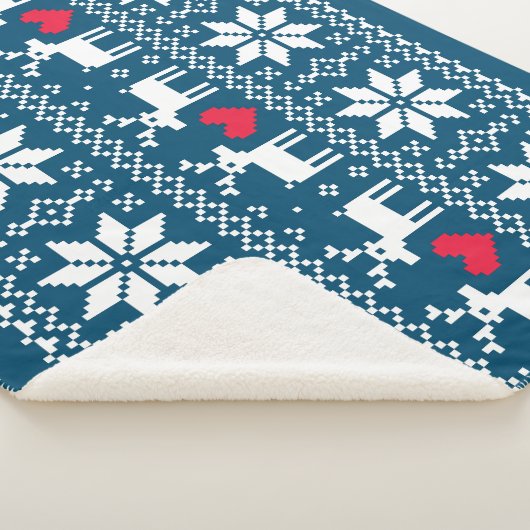 Merry Christmas pattern 2 Sherpa Deken (3/4)