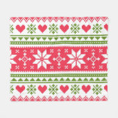 Merry Christmas pattern 3 Fleece Deken (Voorkant (Horizontaal))