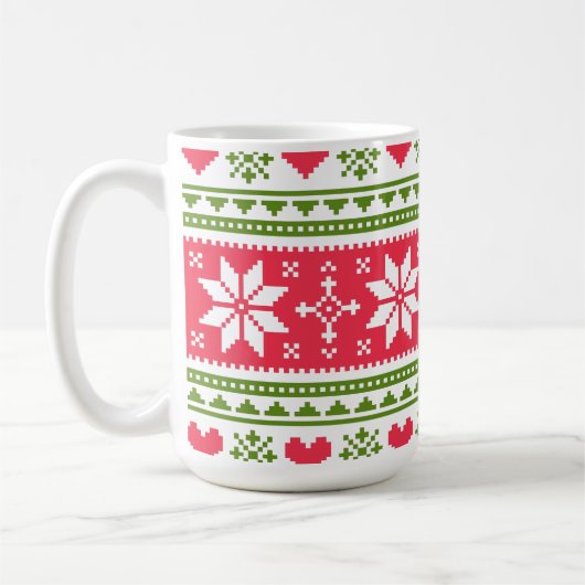 Merry Christmas pattern 3 Koffiemok (Links)