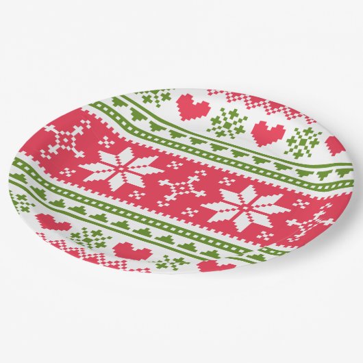 Merry Christmas pattern 3 Papieren Bordje (Gekanteld)