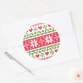 Merry Christmas pattern 3 Ronde Sticker (Envelop)