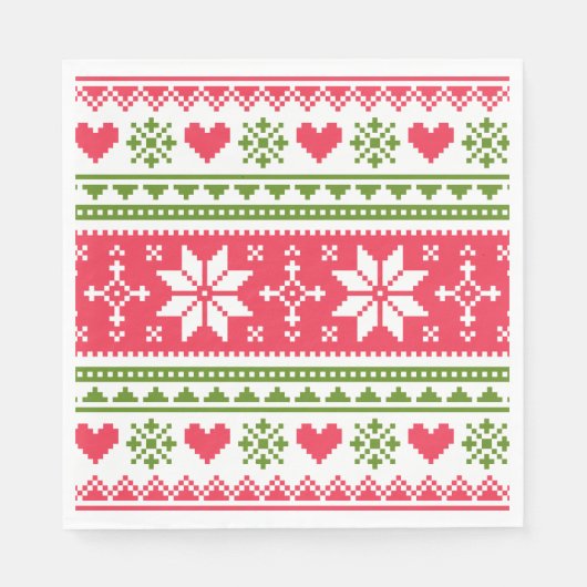 Merry Christmas pattern 3 Servet (Voorkant)