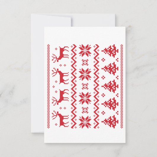 Merry Christmas pattern 4 Bedankkaart (Voorkant)