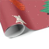 Merry Christmas Pattern Decoration Tree Star Cadeaupapier (Rol Hoek)