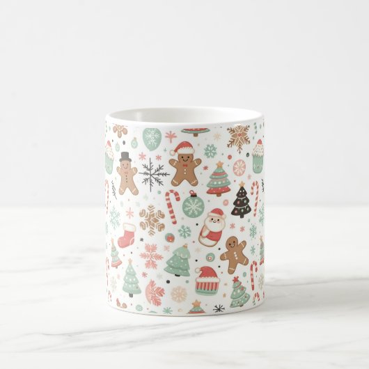 Merry Christmas Pattern Joy Koffiemok (Center)