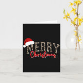 Merry Christmas Pattern Xmas Leopard Family Cute W Kaart (Gele Bloem)