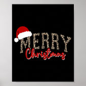 Merry Christmas Pattern Xmas Leopard Family Cute W Poster (Voorkant)