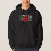 Merry Christmas patterns red bow Hoodie (Voorkant)