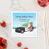 Merry Christmas PD Police Officer Santa Cop Car Servet (Insitu)