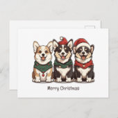 Merry Christmas Pembroke Welsh Corgi Dogs Briefkaart (Voorkant / Achterkant)