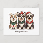 Merry Christmas Pembroke Welsh Corgi Dogs Briefkaart (Voorkant)
