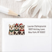 Merry Christmas Pembroke Welsh Corgi Dogs Etiket (Insitu)