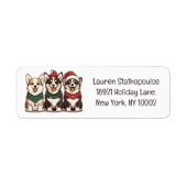 Merry Christmas Pembroke Welsh Corgi Dogs Etiket (Voorkant)